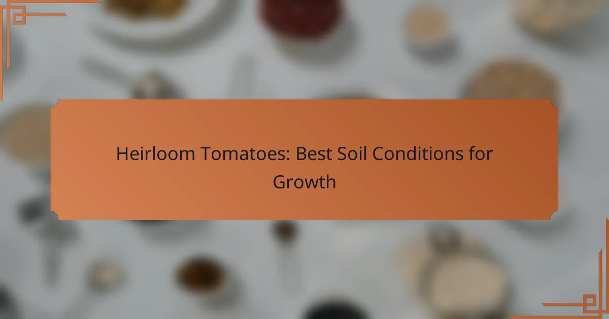 Heirloom Tomatoes: Best Soil Conditions for Growth