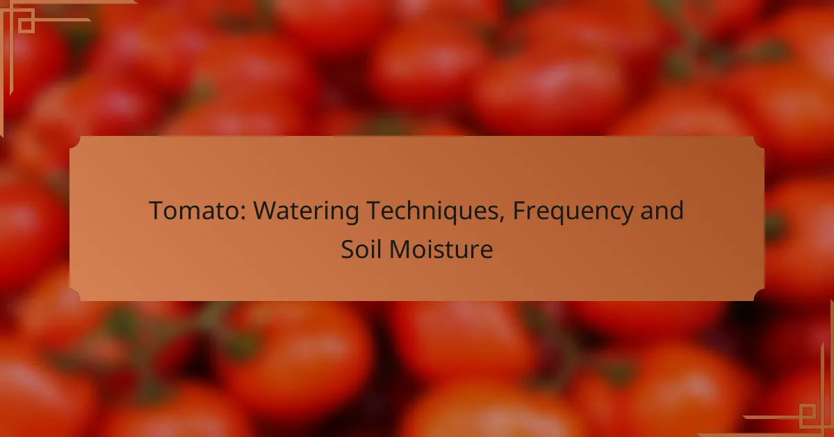 Tomato: Watering Techniques, Frequency and Soil Moisture