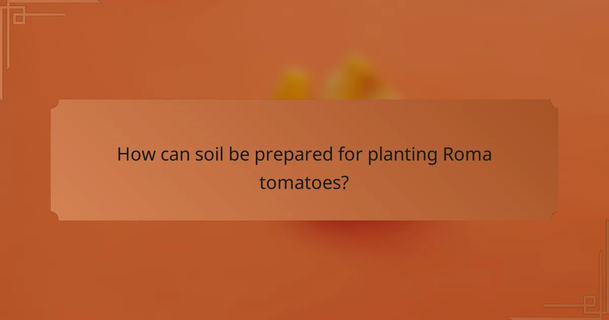 How can soil be prepared for planting Roma tomatoes?
