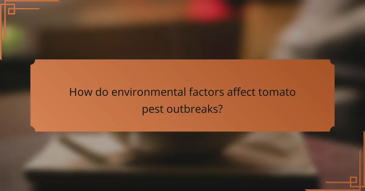 How do environmental factors affect tomato pest outbreaks?
