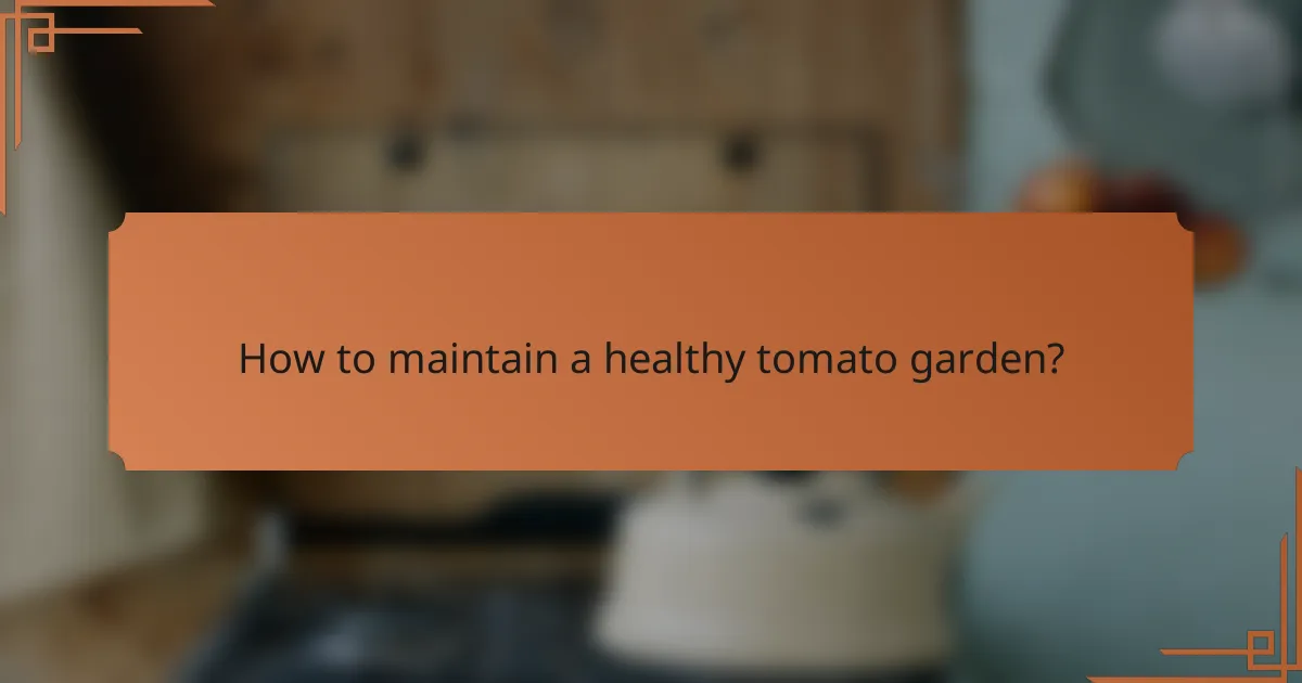 How to maintain a healthy tomato garden?