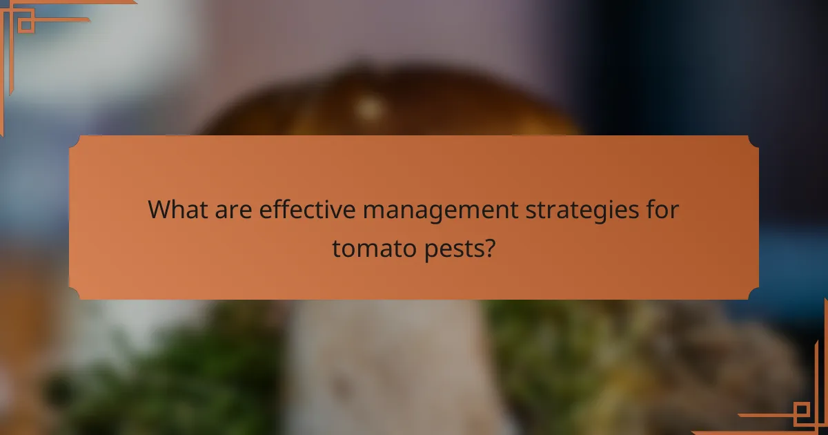 What are effective management strategies for tomato pests?