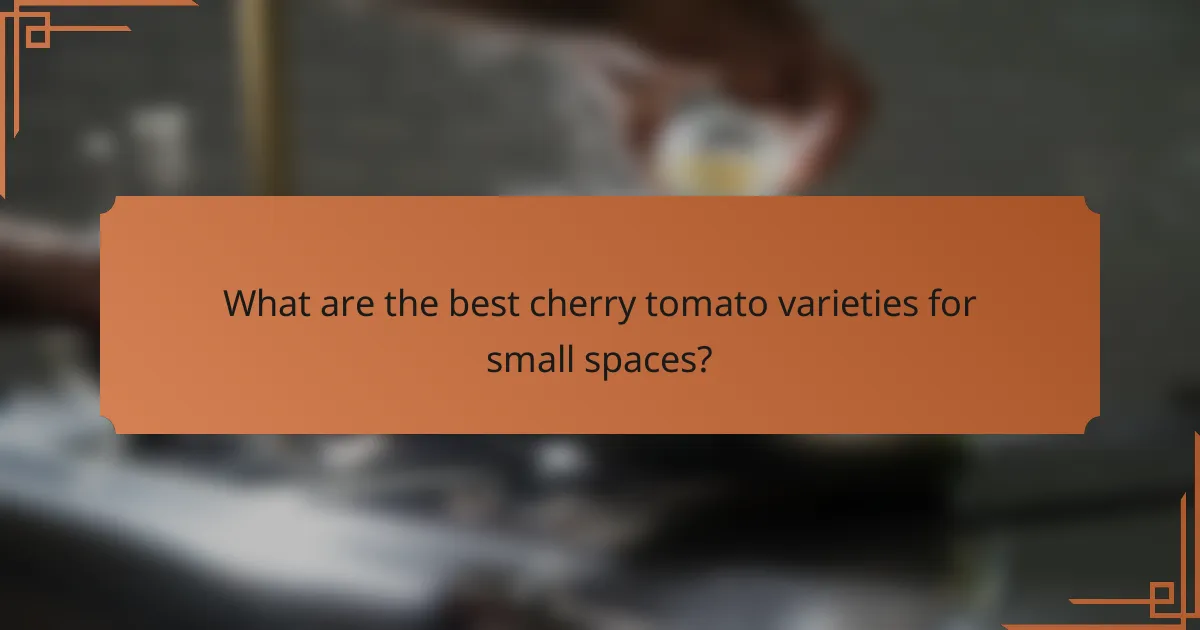 What are the best cherry tomato varieties for small spaces?