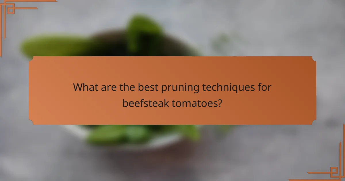 What are the best pruning techniques for beefsteak tomatoes?