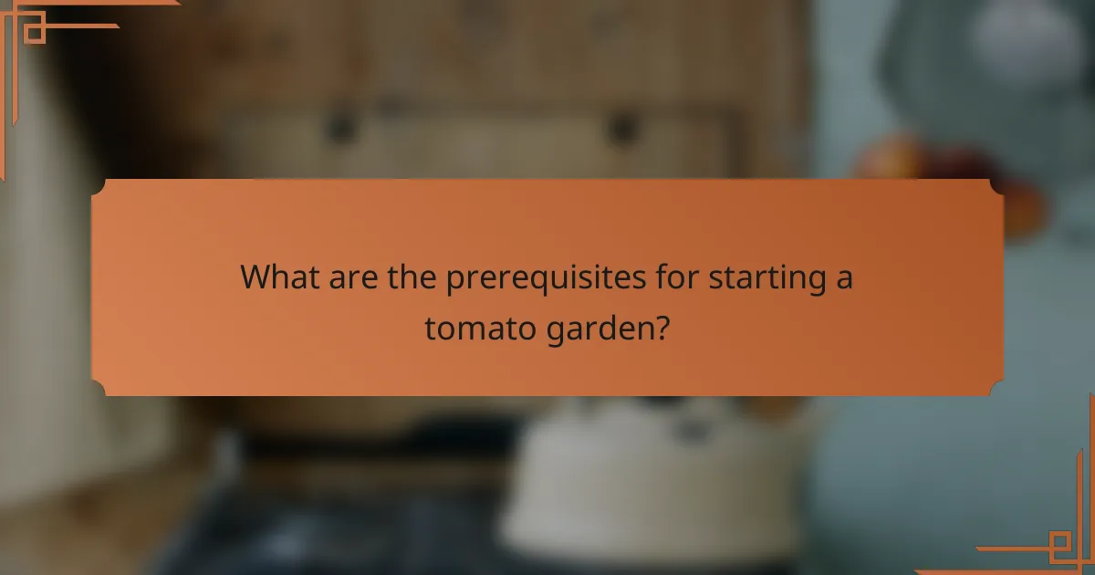 What are the prerequisites for starting a tomato garden?