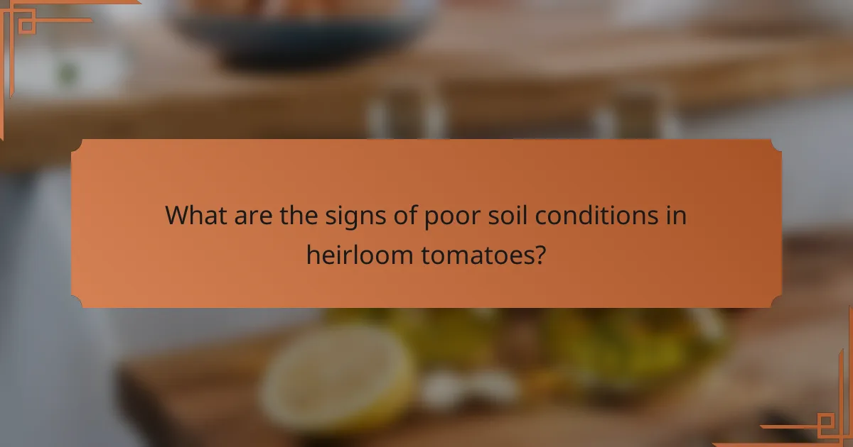 What are the signs of poor soil conditions in heirloom tomatoes?