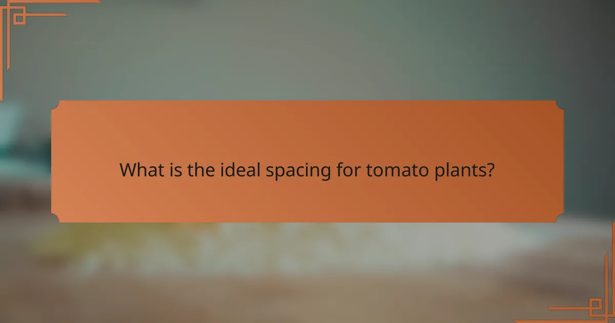 What is the ideal spacing for tomato plants?
