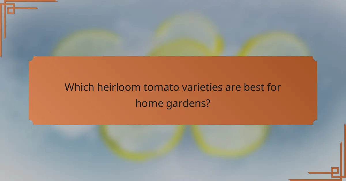 Which heirloom tomato varieties are best for home gardens?